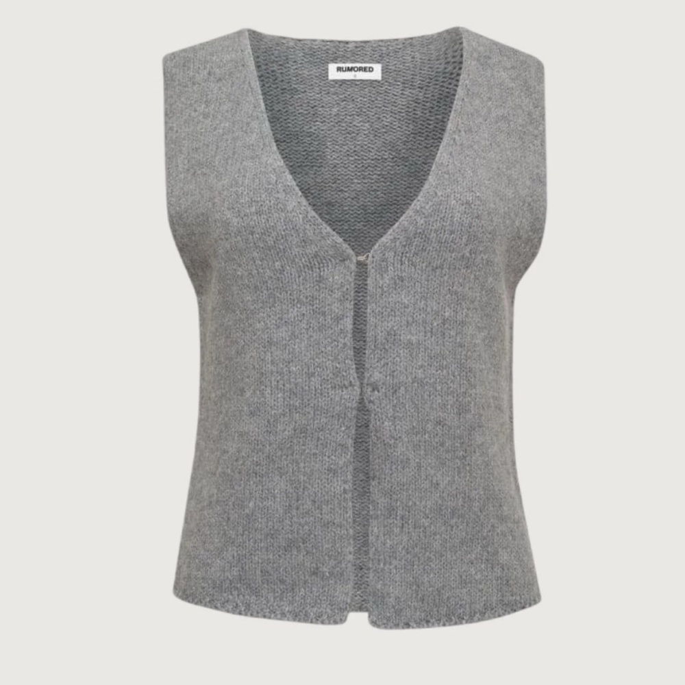 NWT $98 REVOLVE RUMORED Heather Gray Prince Street Top Vest - Picture 2 of 5